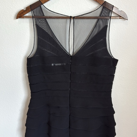 Eliza J Black Fitted Tiered Sleeveless Evening Dress Size 10 - Picture 4 of 6